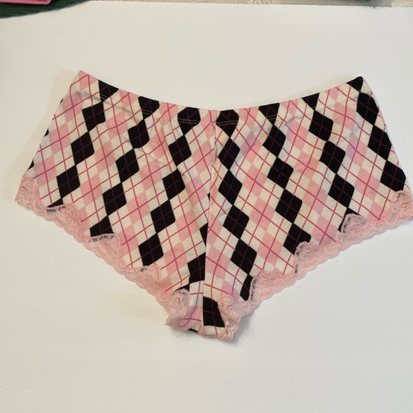 Like new 2004 Victoria’s Secret vintage cotton & lace argyle sleep shorties - Picture 2 of 5